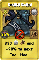 Wizard101 Death spell card: Diablo Qarin, Spell ID 16847