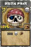 Wizard101 Death spell card: Skeletal Pirate, Spell ID 16853