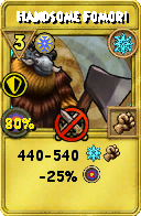 Wizard101 Ice spell card: Handsome Fomori, Spell ID 16866
