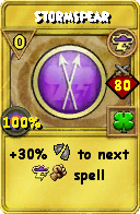 Wizard101 Storm spell card: Stormspear, Spell ID 16871
