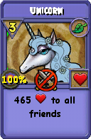 Wizard101 Life spell card: Unicorn, Spell ID 16874
