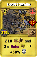 Wizard101 Balance spell card: Locust Swarm, Spell ID 16876