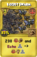 Wizard101 Balance spell card: Locust Swarm, Spell ID 16877