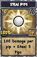 Wizard101 Shadow spell card: Steal Pips, Spell ID 16884