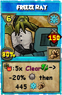 Wizard101 Ice spell card: Freeze Ray, Spell ID 16895