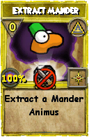 Wizard101 Myth spell card: Extract Mander, Spell ID 16897