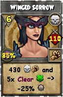 Wizard101 Death spell card: Winged Sorrow, Spell ID 16905