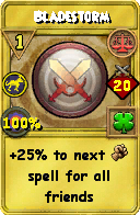Wizard101 Balance spell card: Bladestorm, Spell ID 16908