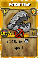 Wizard101 Sun spell card: Potent Trap, Spell ID 16912