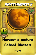Wizard101 Gardening spell card: Hasty Harvest 3, Spell ID 16915