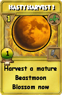 Wizard101 Gardening spell card: Hasty Harvest 1, Spell ID 16917
