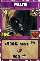 Wizard101 Storm spell card: Wraith, Spell ID 16931