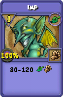 Wizard101 Life spell card: Imp, Spell ID 16942
