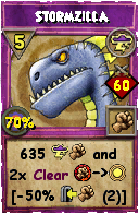 Wizard101 Storm spell card: Stormzilla, Spell ID 16953