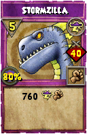 Wizard101 Storm spell card: Stormzilla, Spell ID 16954
