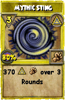 Wizard101 Myth spell card: Mythic Sting, Spell ID 16961