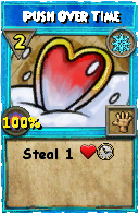 Wizard101 Ice spell card: Push Over Time, Spell ID 16962