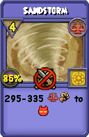 Wizard101 Balance spell card: Sandstorm, Spell ID 16965