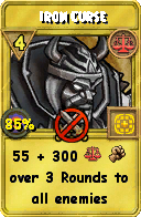 Wizard101 Balance spell card: Iron Curse, Spell ID 16968
