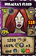Wizard101 Storm spell card: Rusalka's Flood, Spell ID 16970