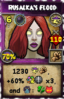Wizard101 Storm spell card: Rusalka's Flood, Spell ID 16975