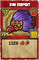 Wizard101 Fire spell card: Sun Serpent, Spell ID 16977