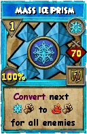 Wizard101 Ice spell card: Mass Ice Prism, Spell ID 16991