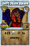 Wizard101 Moon spell card: Shift Death Seraph, Spell ID 16996