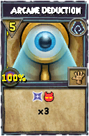 Wizard101 Shadow spell card: Arcane Deduction, Spell ID 16825