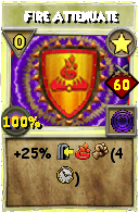 Wizard101 Star spell card: Fire Attenuate, Spell ID 16125