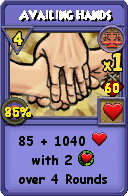 Wizard101 Balance spell card: Availing Hands, Spell ID 16121