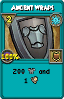 Wizard101 Ice spell card: Ancient Wraps, Spell ID 16517
