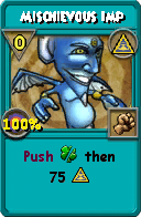 Wizard101 Myth spell card: Mischievous Imp, Spell ID 16007