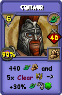 Wizard101 Life spell card: Centaur, Spell ID 16854
