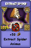 Wizard101 Myth spell card: Extract Spider, Spell ID 16969