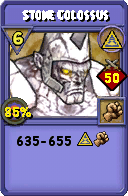 Wizard101 Myth spell card: Stone Colossus, Spell ID 16990