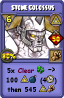 Wizard101 Myth spell card: Stone Colossus, Spell ID 16476