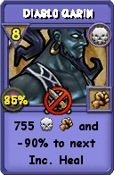 Wizard101 Death spell card: Diablo Qarin, Spell ID 16858
