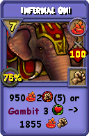 Wizard101 Fire spell card: Infernal Oni, Spell ID 16278