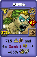 Wizard101 Myth spell card: Medusa, Spell ID 16271