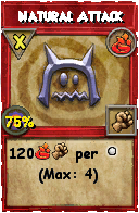 Wizard101 Fire spell card: Natural Attack, Spell ID 16292