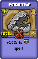 Wizard101 Sun spell card: Potent Trap, Spell ID 16922