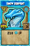 Wizard101 Ice spell card: Snow Serpent, Spell ID 16004