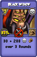 Wizard101 Death spell card: Black Widow, Spell ID 16229