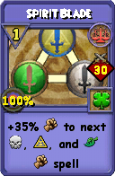 Wizard101 Balance spell card: Spirit Blade, Spell ID 16120