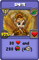 Wizard101 Life spell card: Sprite, Spell ID 16091