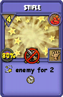 Wizard101 Fire spell card: Stifle, Spell ID 16149