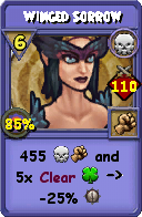 Wizard101 Death spell card: Winged Sorrow, Spell ID 16431