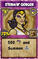 Wizard101 Storm spell card: Stormin' Gorgon, Spell ID 17015