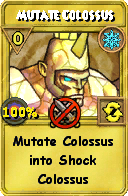 Wizard101 Ice spell card: Mutate Colossus, Spell ID 17016